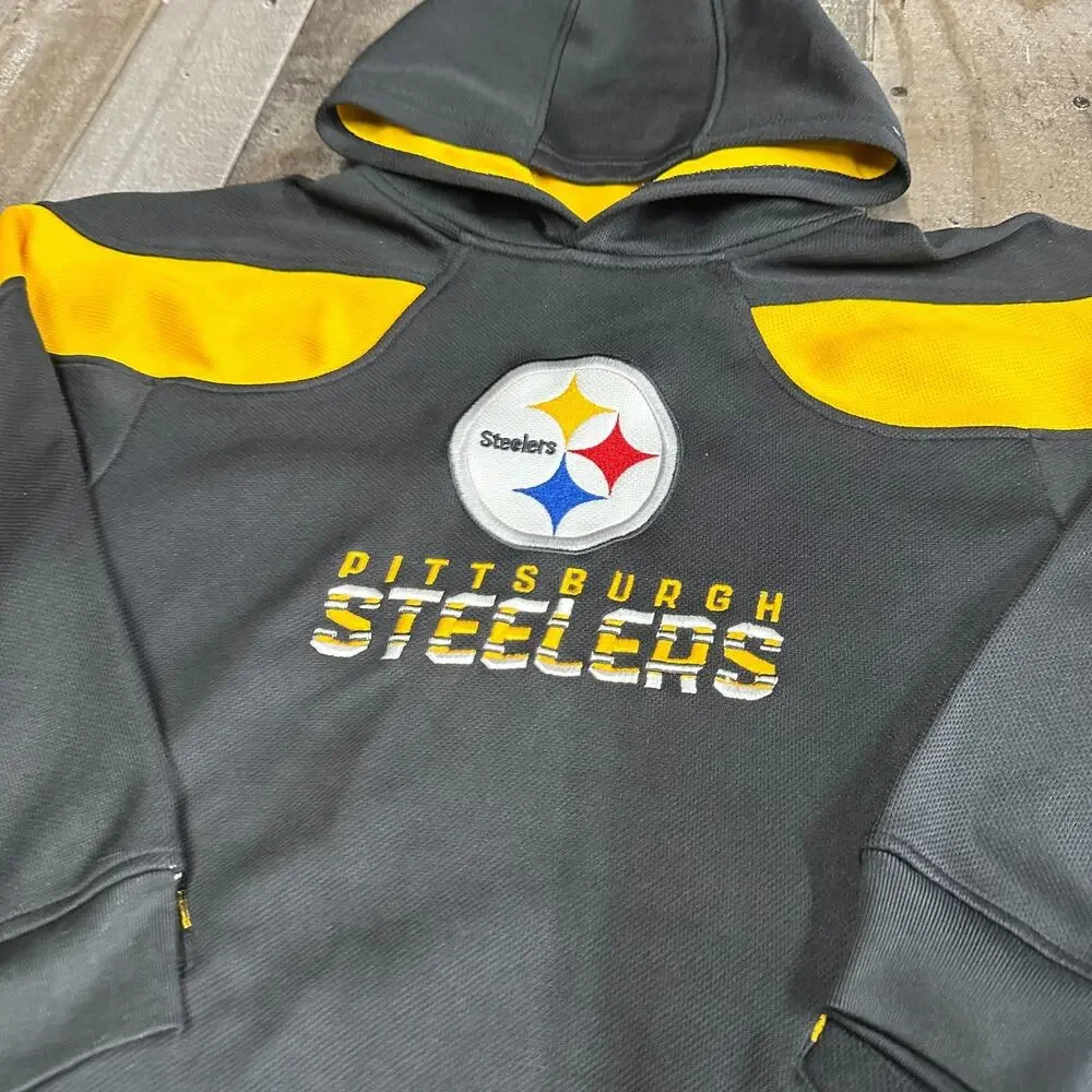 Reebok Youth NFL OnField Apparel Pittsburgh Steelers Hoodie Size M 10/12‎
